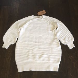 Listicle oversized cream sweater with pockets